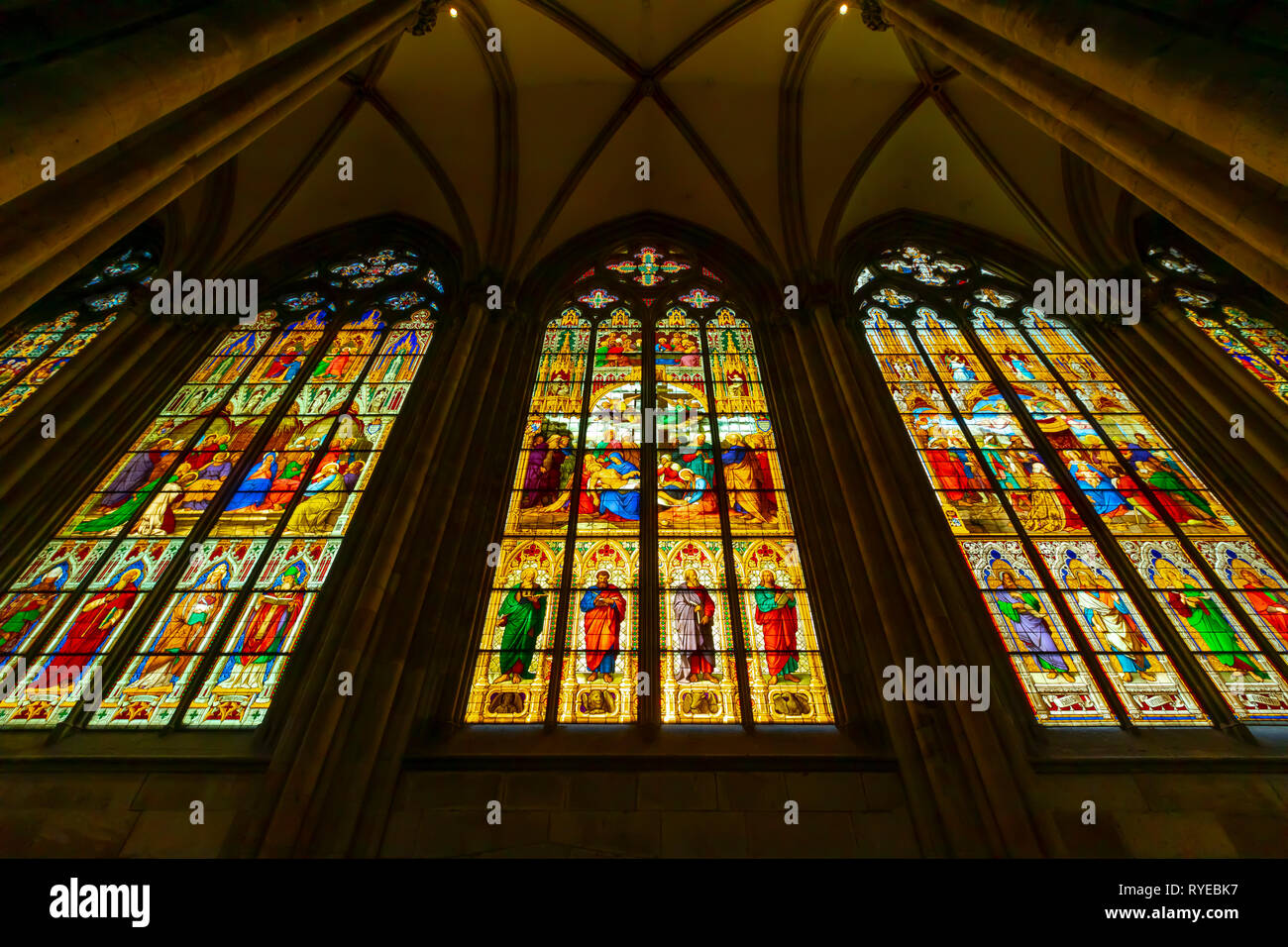 Stained Glass Windows, Cologne Cathedral, Cologne, Germany, Europe Stock Photo - Alamy