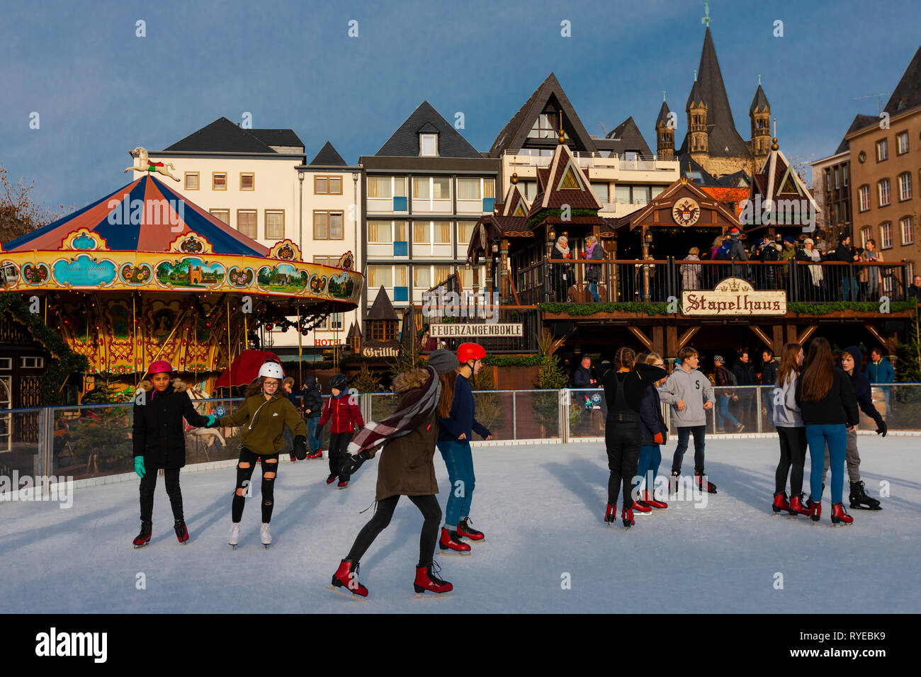 Cologne christmas market ice rink hires stock photography and images