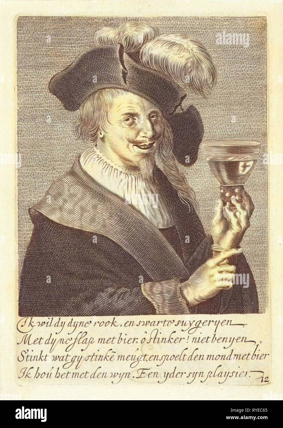 Man with Rummer, Jan van de Velde (II), 1633 Stock Photo