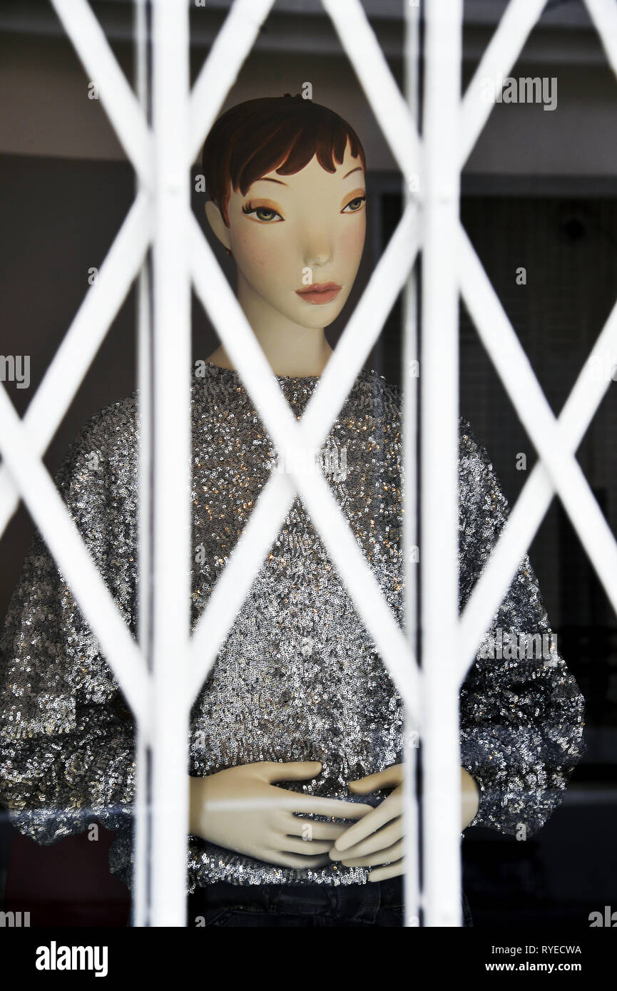 Vintage clothes shop window Montmartre Paris France Stock Photo