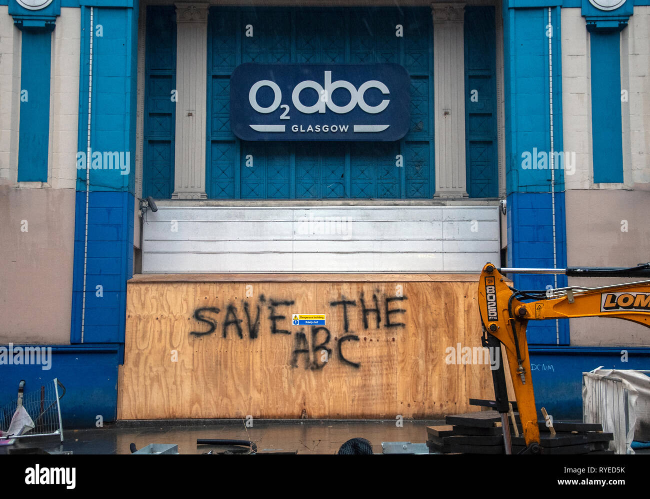 Glasgow Scotland 11th March 2019 The O2 Abc Music Venue Closed