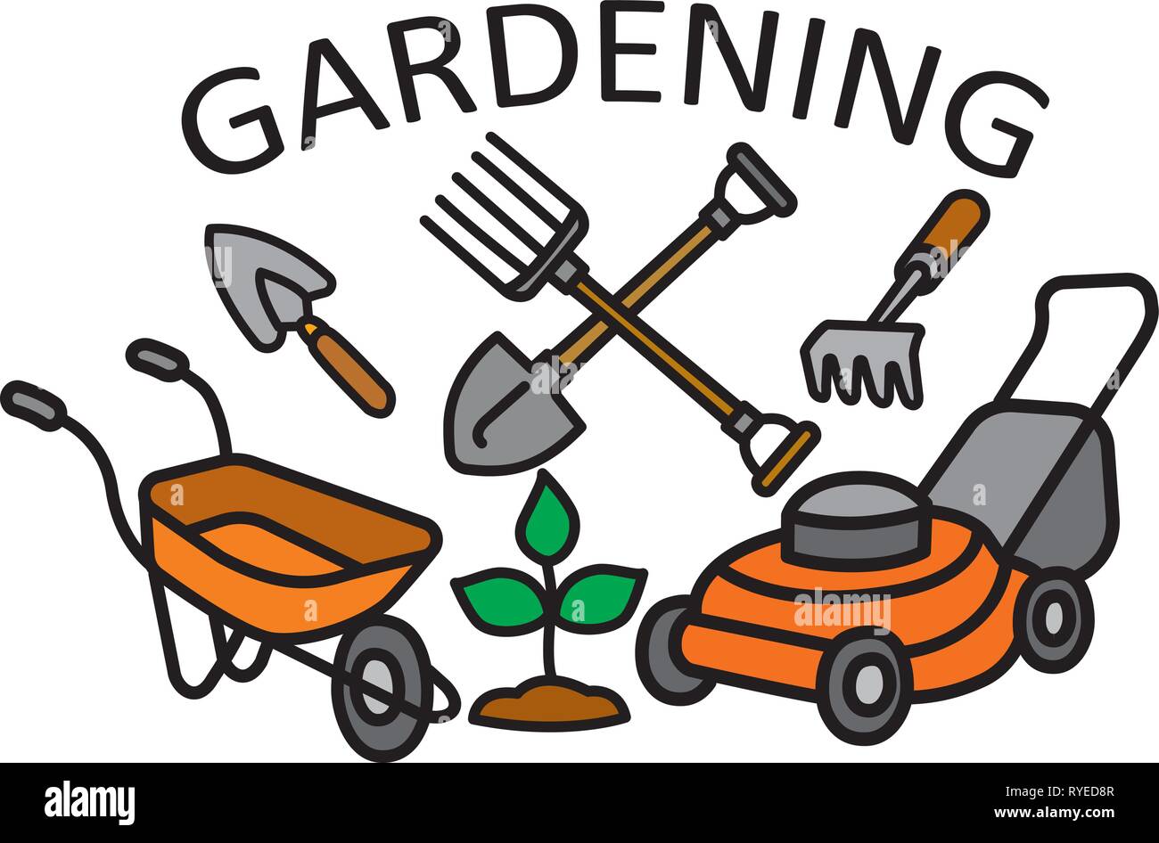 Illustration Of Gardening Logo And Sign Stock Vector Image And Art Alamy 8673