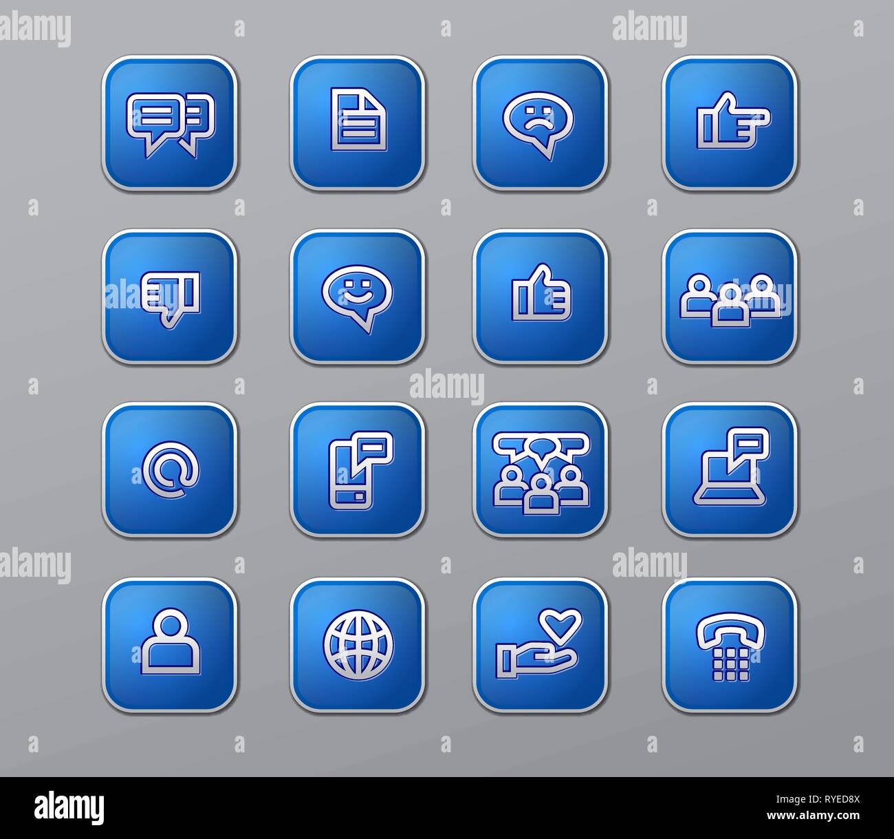 illustration of social media and network icons set Stock Vector Image ...