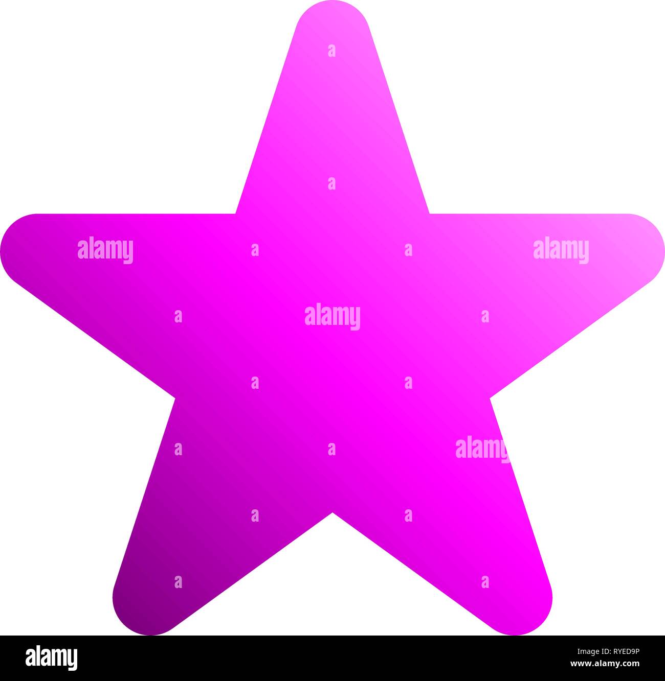 Star symbol icon - purple gradient, 5 pointed rounded, isolated ...