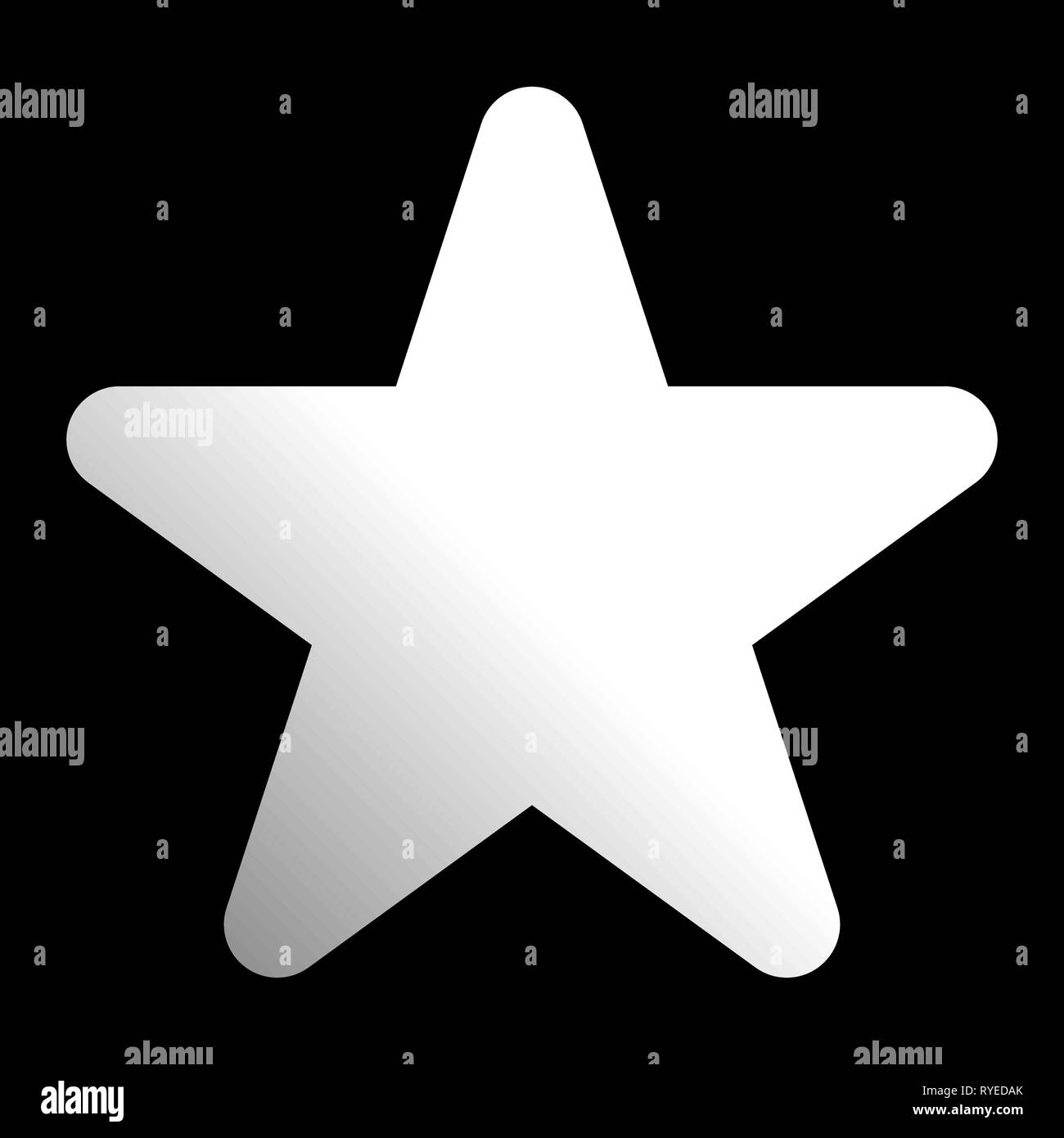 Star symbol icon - white gradient, 5 pointed rounded, isolated - vector ...