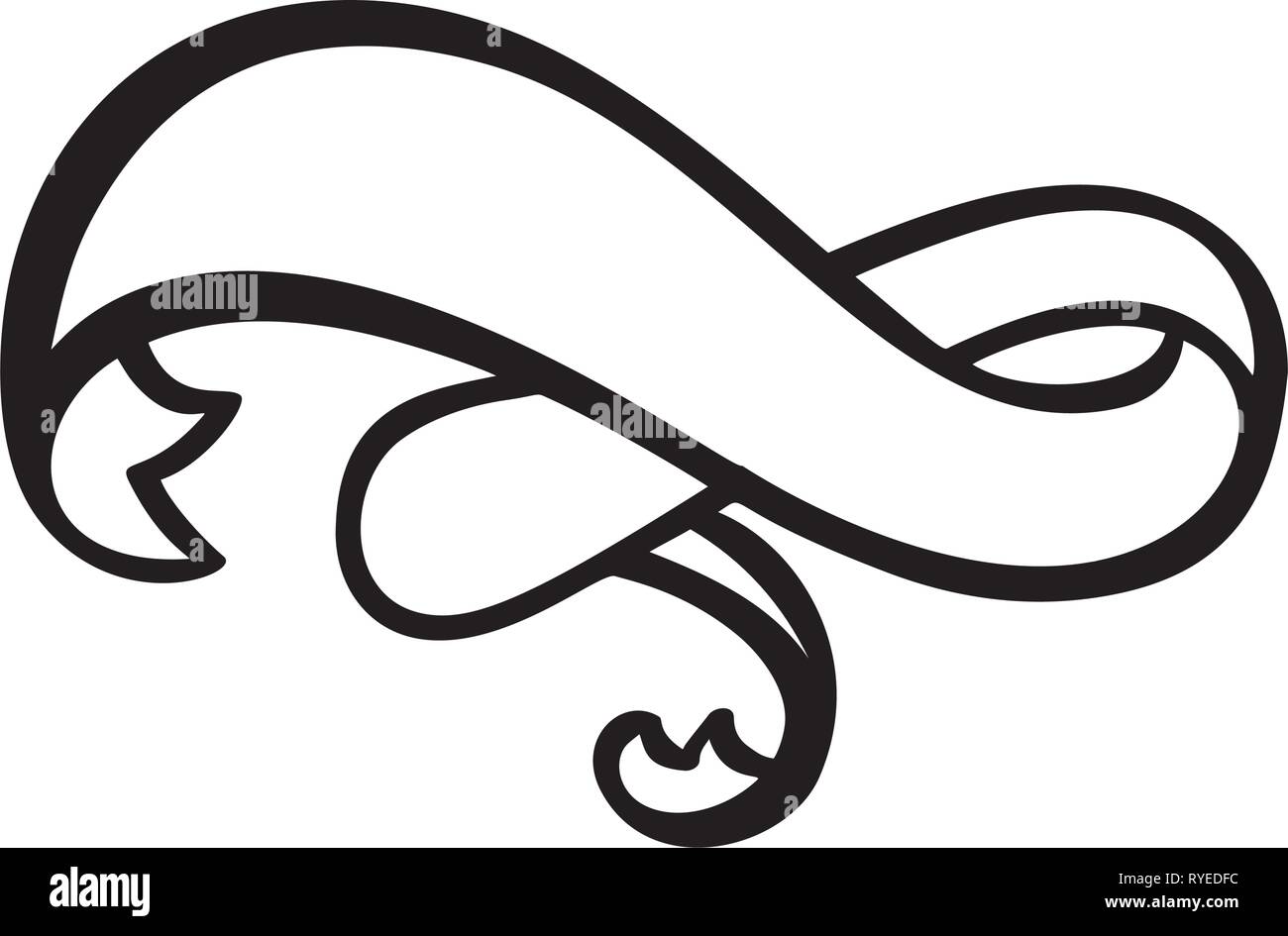 Calligraphy Vector illustration vintage ribbon element with place for ...