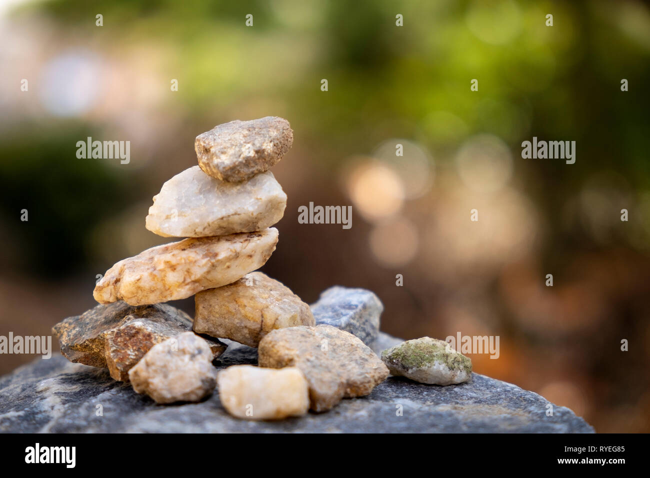 Buddhist rock stacking Korea Stock Photo Alamy