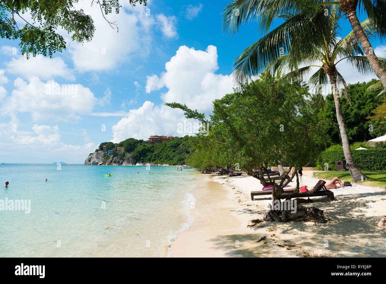 Beautiful Leela Beach near Cocohut village in Phangan island, Thailand Stock Photo