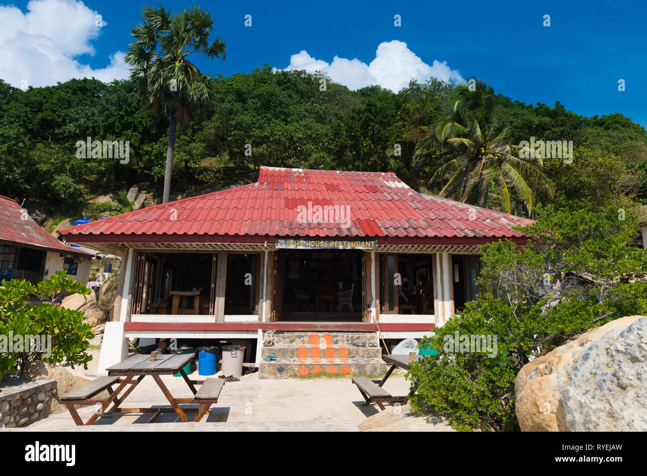 Lighthouse Restaurant In Phangan island, Thailand Stock Photo