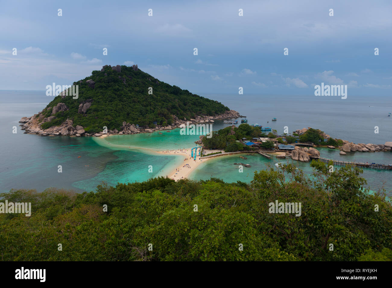 Beautiful island Nang Yuan panorama, near Ko Tao island, Thailand Stock Photo