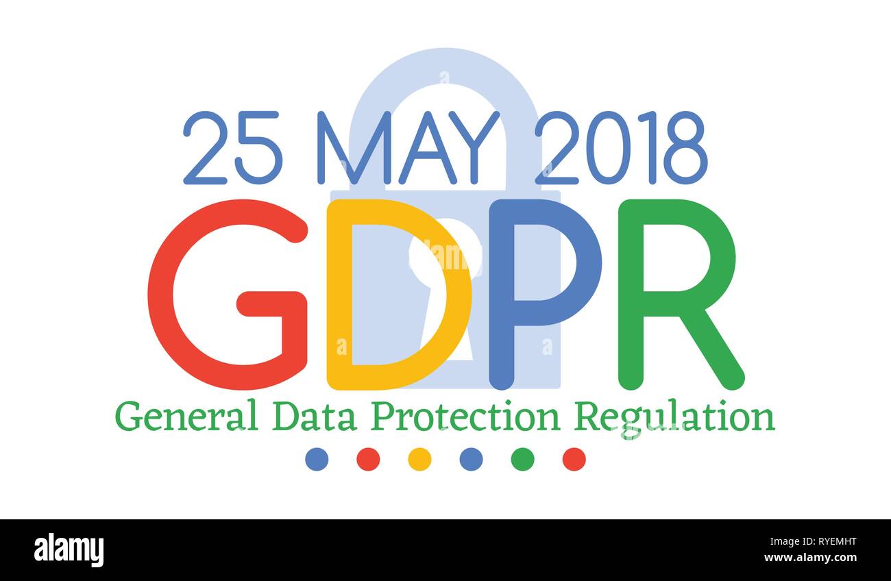 General Data Protection Regulation GDPR compliance or law is May 25th, 2018 year. Vector Horizontal Banner for website articles and posts for newspapers. Stock Vector