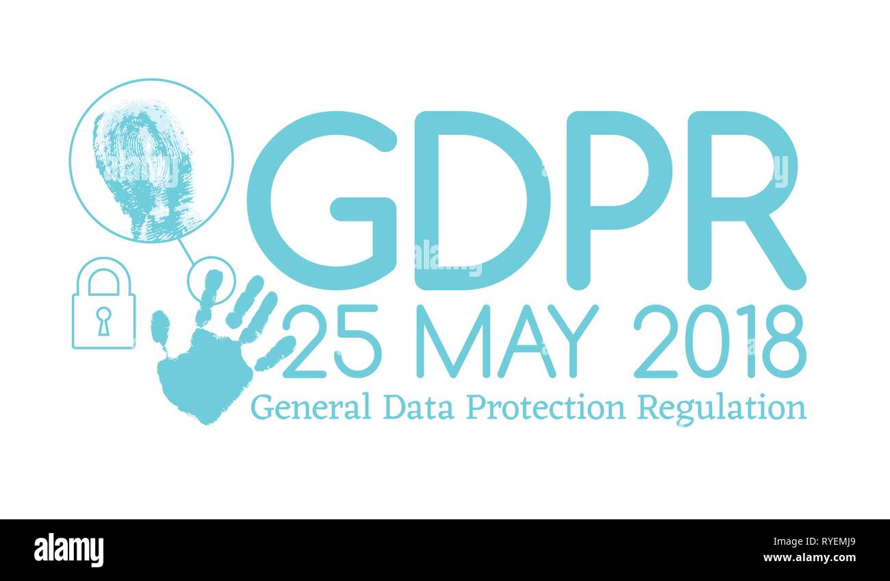 General Data Protection Regulation GDPR compliance or law is May 25th, 2018 year. Vector Horizontal Banner for website articles and posts for newspapers. Stock Vector