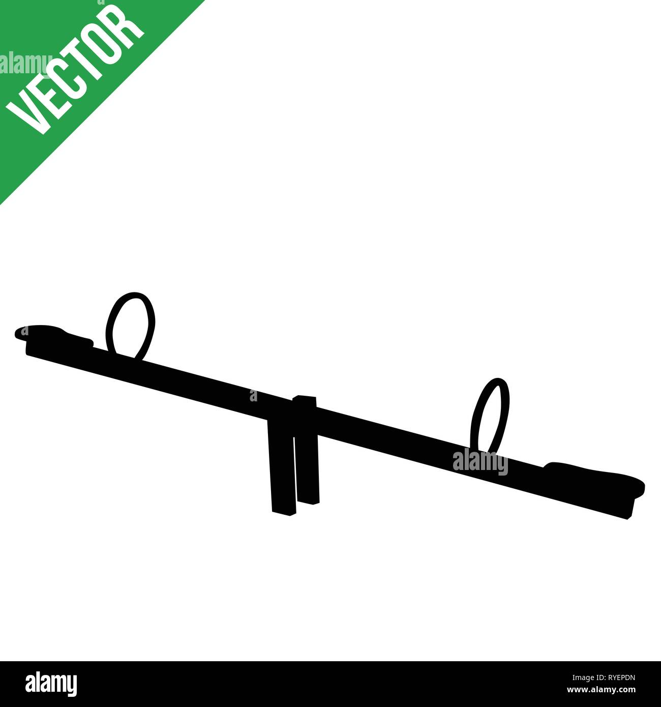 Seesaw silhouette on white background, vector illustration Stock Vector