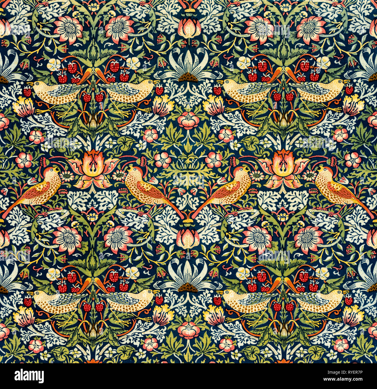 William Morris Strawberry Thief pattern, fabric design, 1883, Arts and Crafts Movement Stock Photo