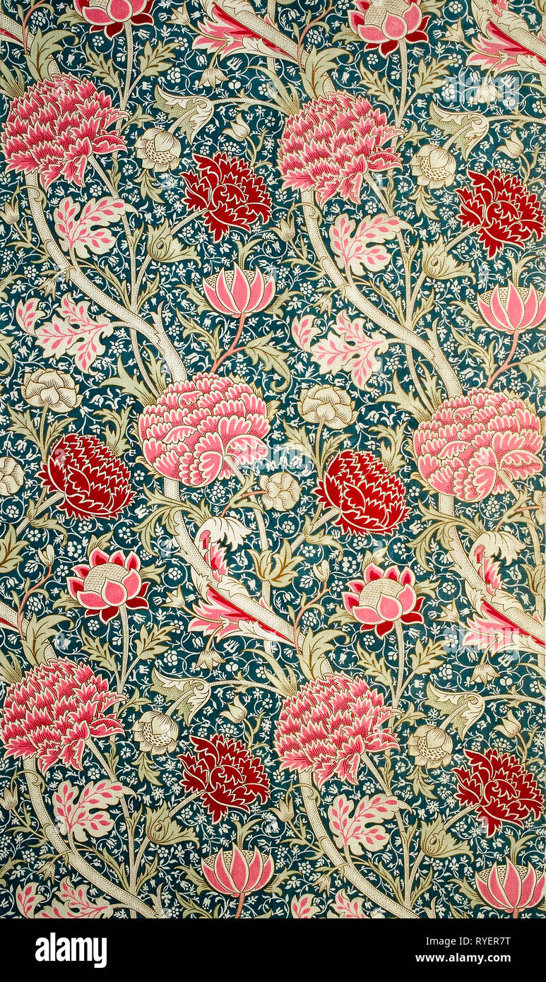 William Morris pattern, Cray (Furnishing Fabric), fabric design, 1884 Stock Photo