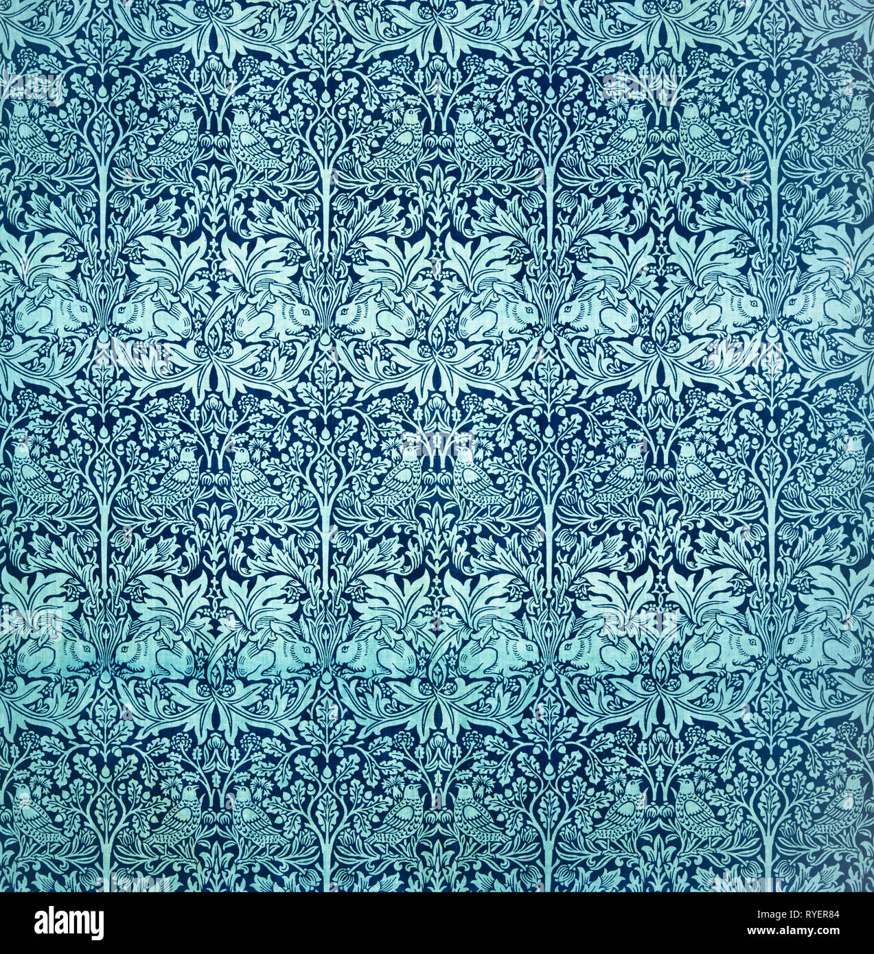William Morris pattern, Brer Rabbit, fabric design, 1882 Stock Photo