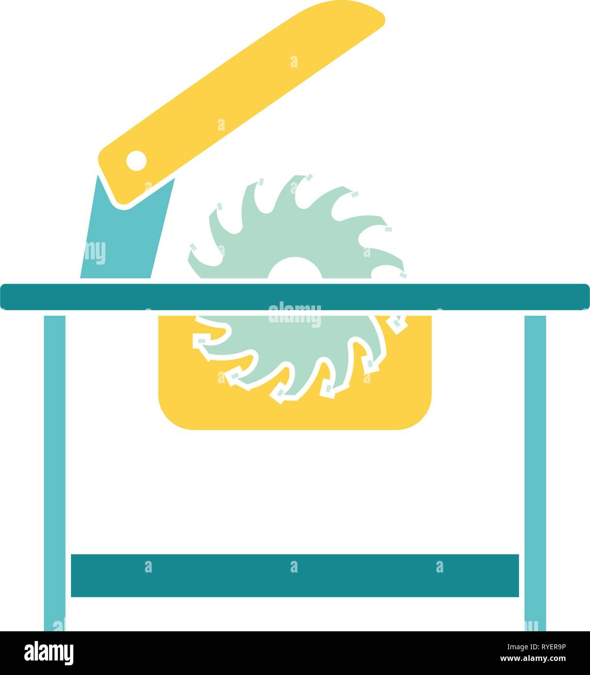 Circular saw icon. Flat color design. Vector illustration Stock Vector ...