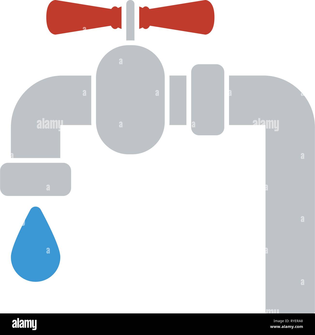 Icon of Pipe with valve. Flat design. Vector illustration Stock Vector ...