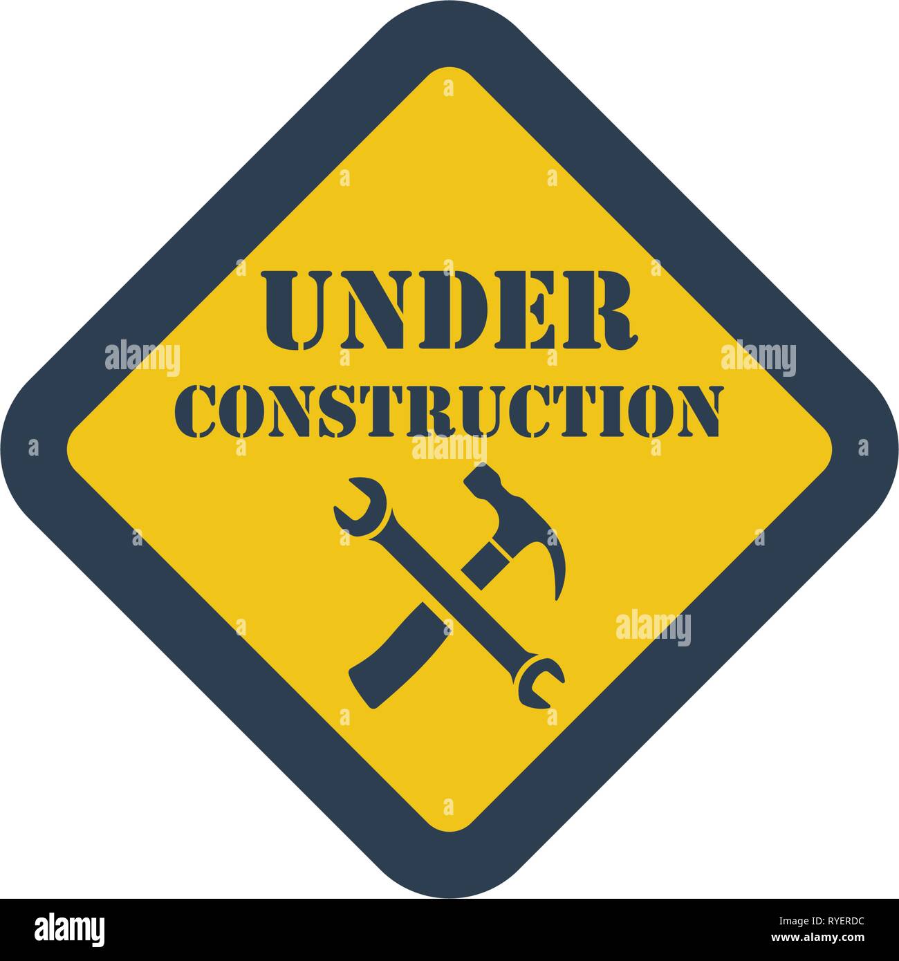 Icon of Under construction. Flat design. Vector illustration Stock ...