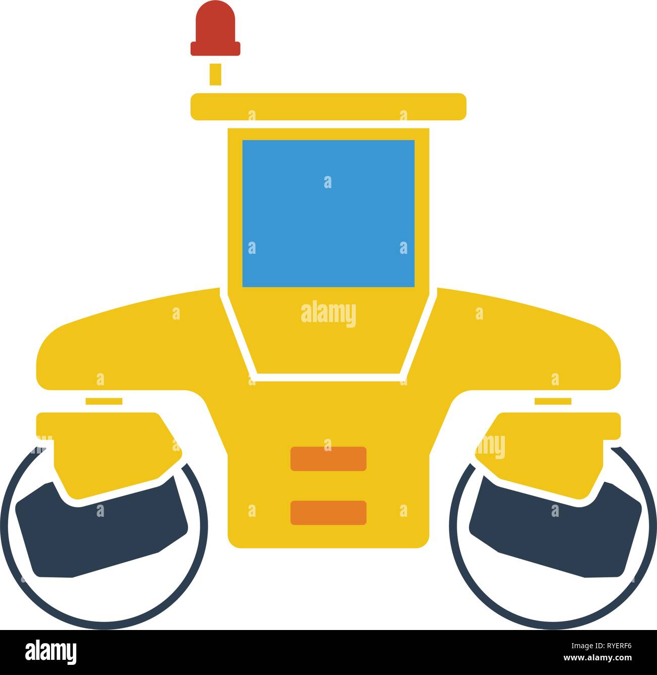 Icon of road roller. Flat design. Vector illustration Stock Vector ...