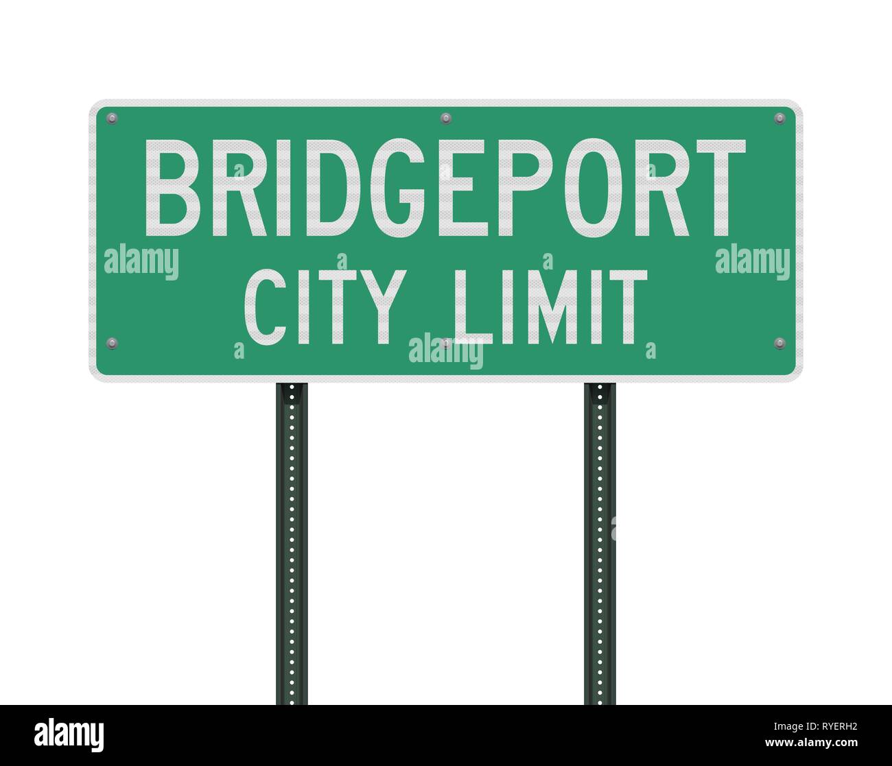 Vector illustration of the Bridgeport City Limit green road sign Stock Vector