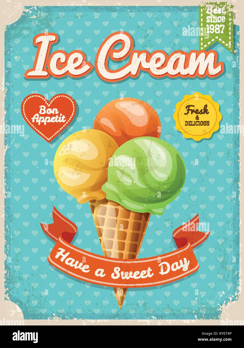 Ice cream poster hi-res stock photography and images - Alamy