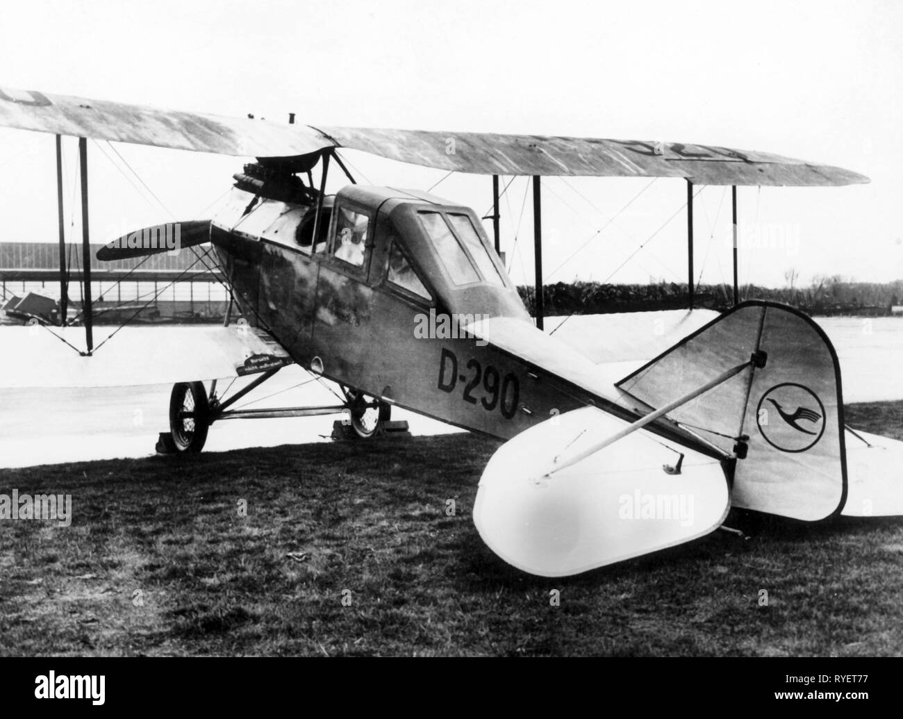transport / transportation, aviation, bi-plane, aircraft of the Deutsche Luft-Reederei, early 1920s, Additional-Rights-Clearance-Info-Not-Available Stock Photo