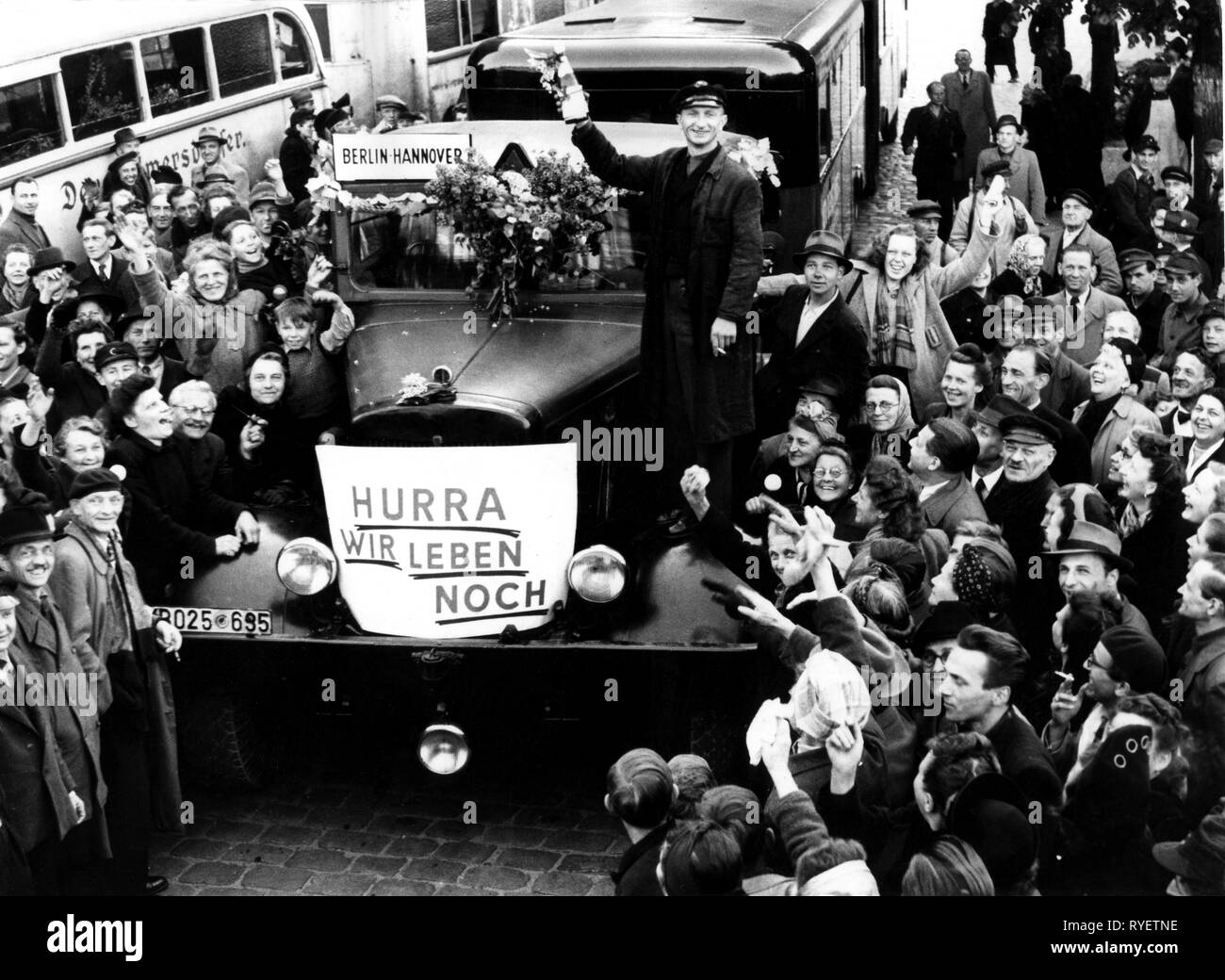 geography / travel, Germany, Berlin, blockade, airlift, end, 12.5.1949, Additional-Rights-Clearance-Info-Not-Available Stock Photo