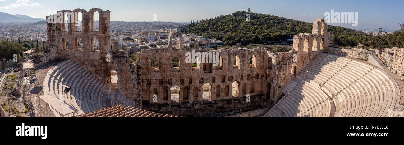 Roman Theater, Acropolis Athens (Odeon des Herodes Atticus, in Athen) Stock Photo