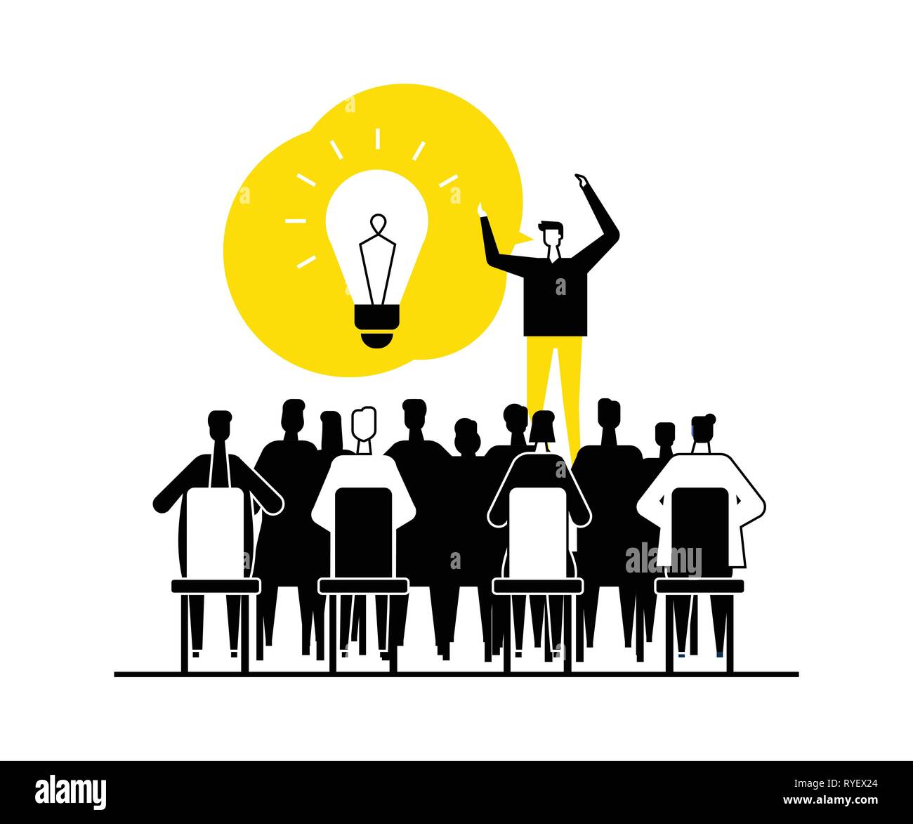 Finding a solution - flat design style vector illustration Stock Vector