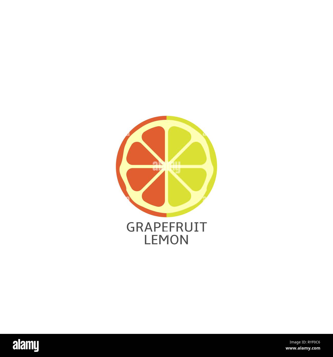 Grapefruit lemon fruits icon isolated over white background Vector illustration Stock Vector