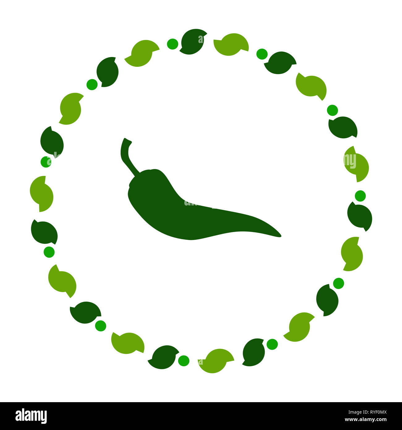 Chili pepper and wreath Stock Photo - Alamy