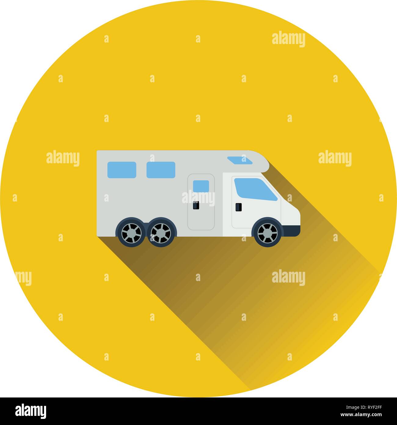 Flat design icon of camping family caravan car in ui colors. Vector ...