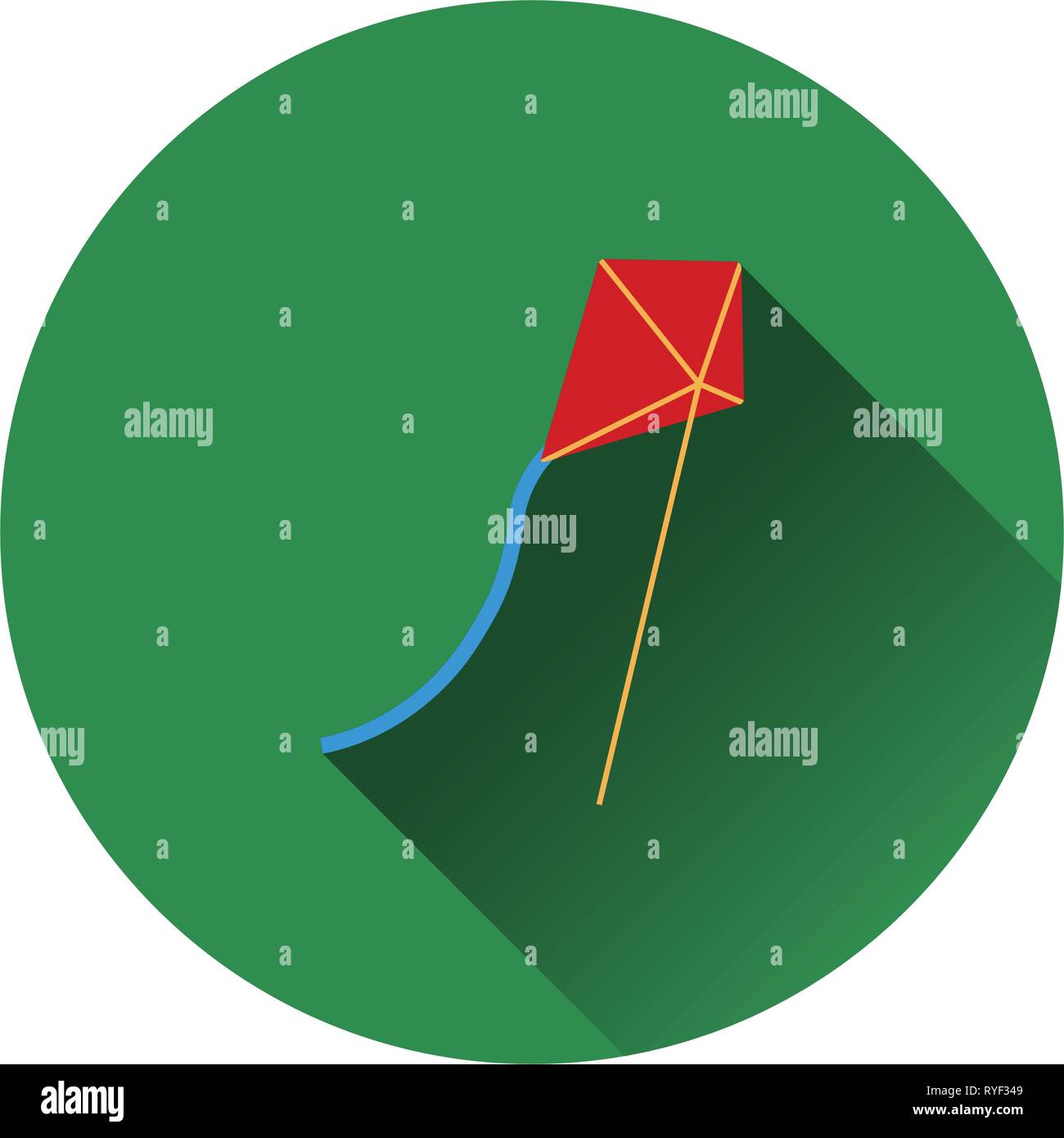 Flat design icon of kite in sky ui colors. Vector illustration Stock ...