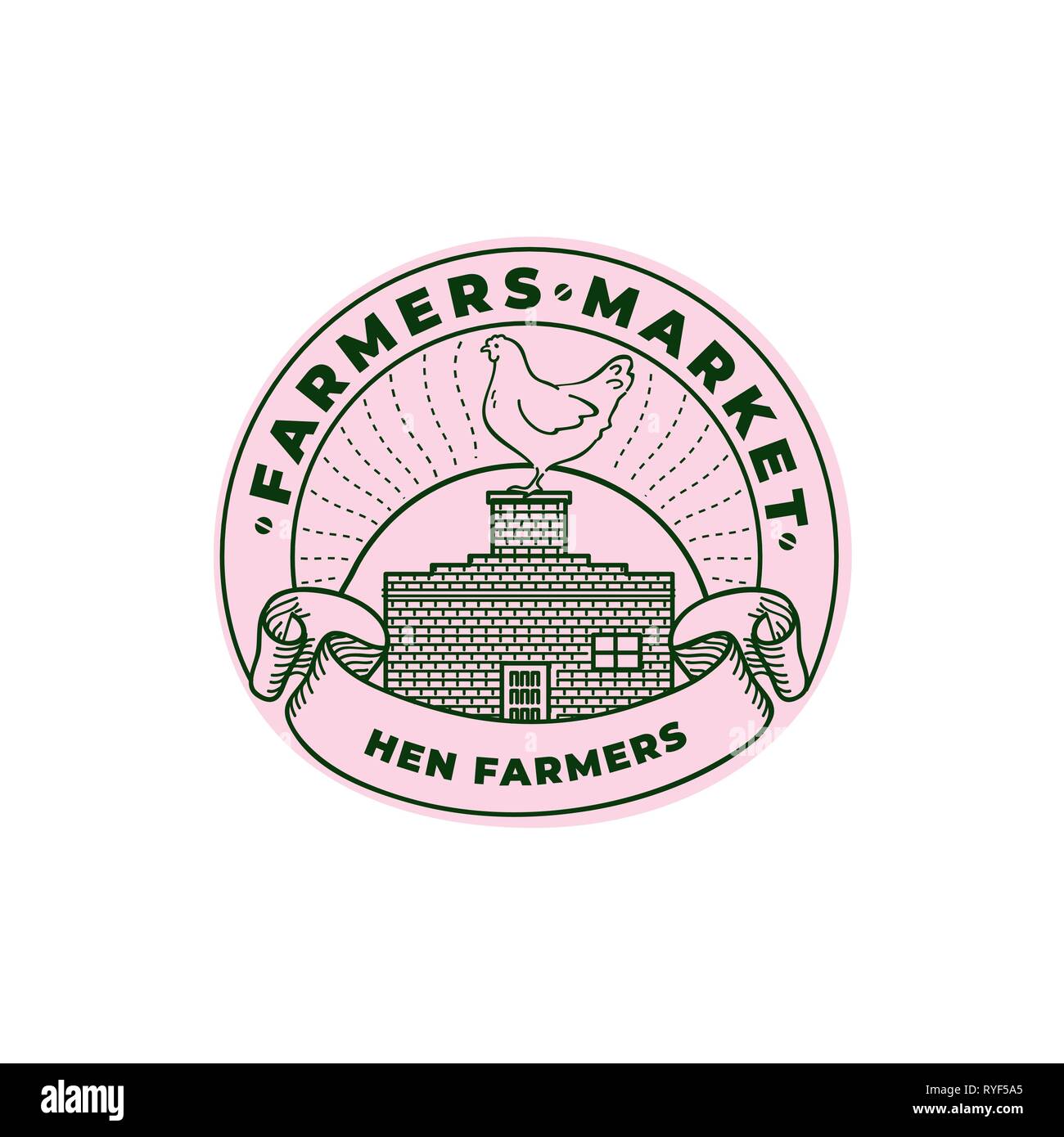 Hen vector logo. Rooster emblem. Poultry design element Stock Vector ...