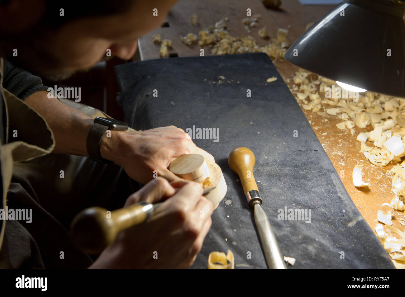 Europe, Italy, Lombardy, Cremona, of artisan luthier. Master