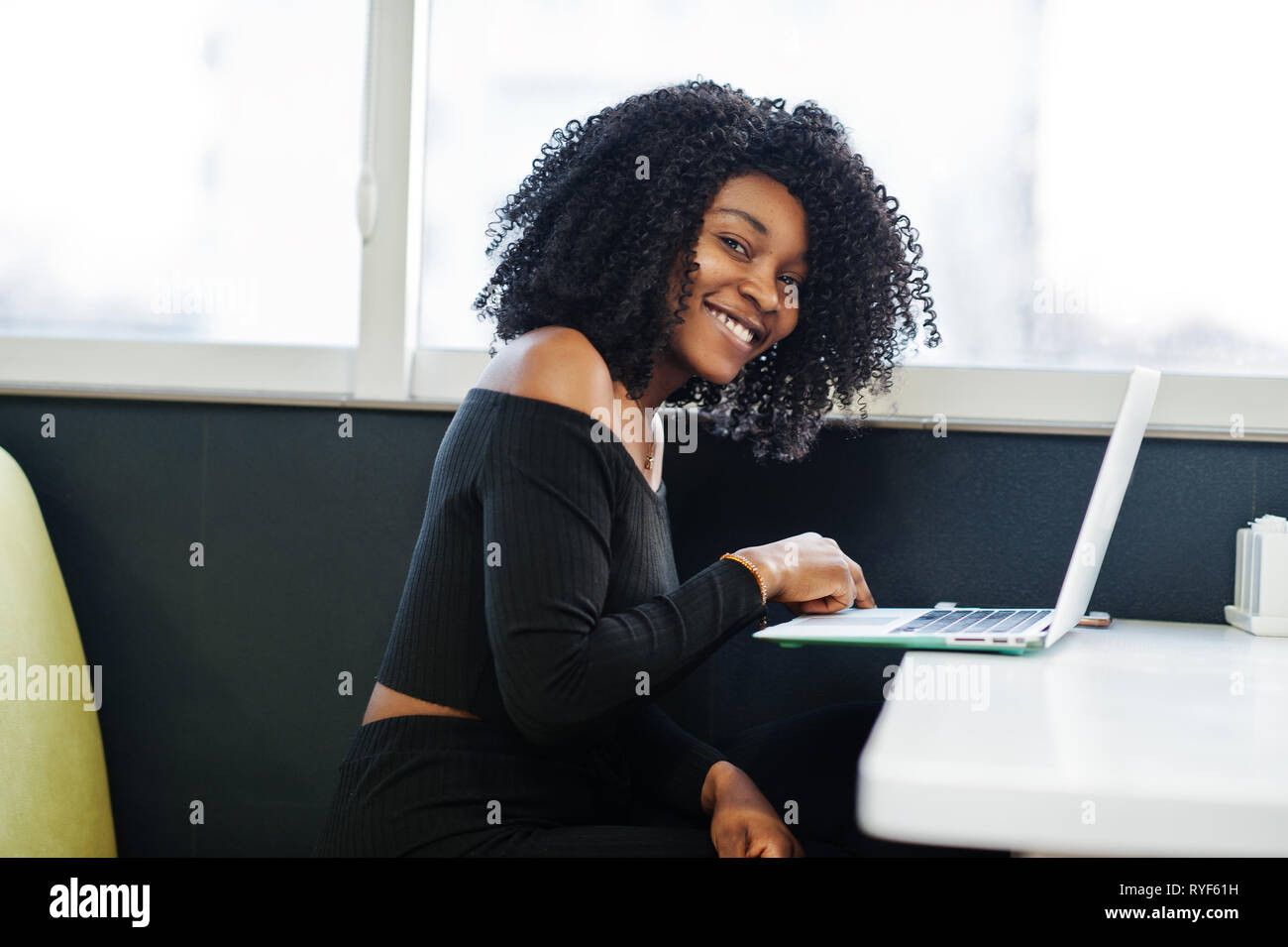 Fashionable Young Beautiful African American Business Woman With
