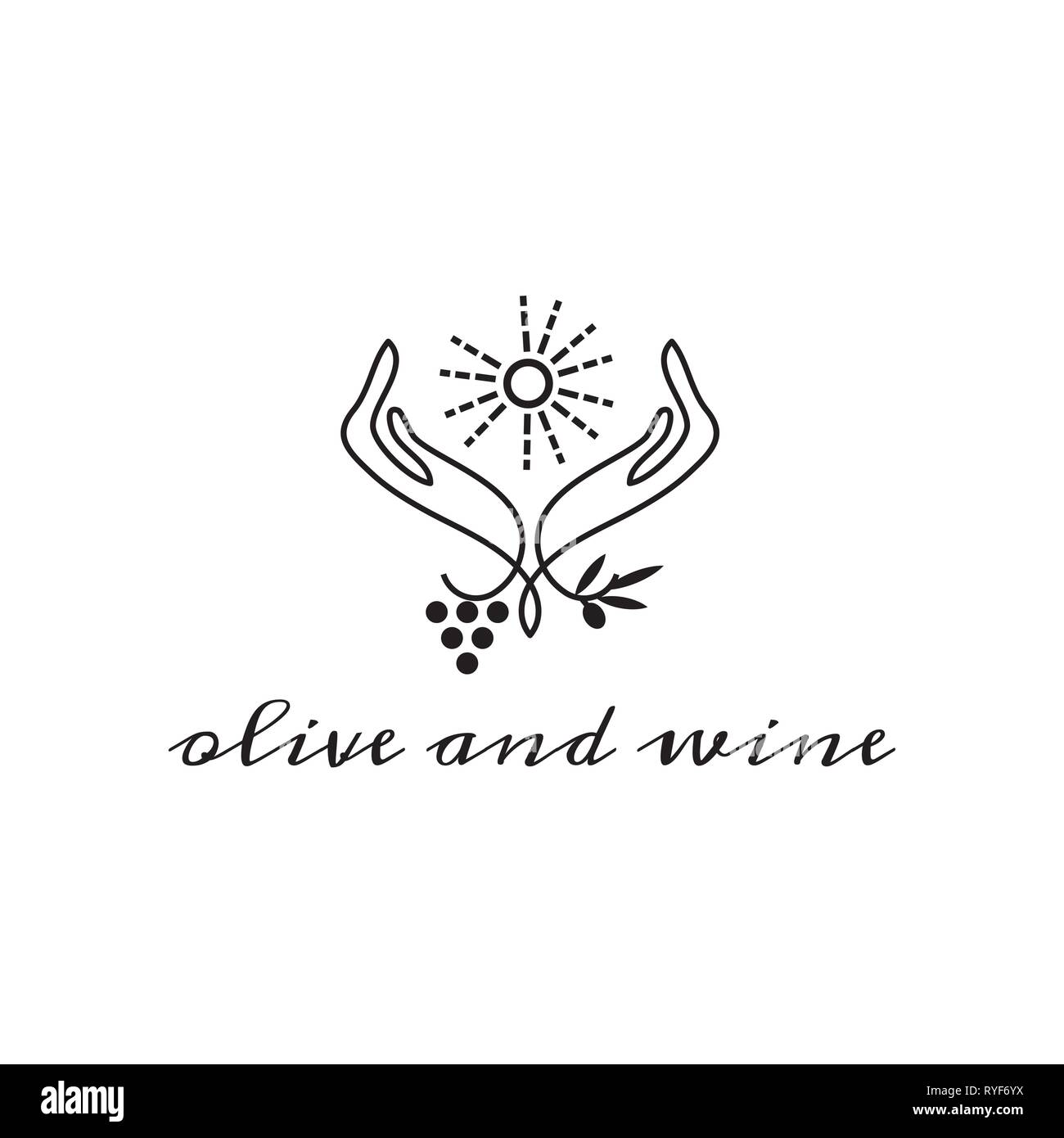 Wine vector logo. Winery emblem. Wine label design element Stock Vector