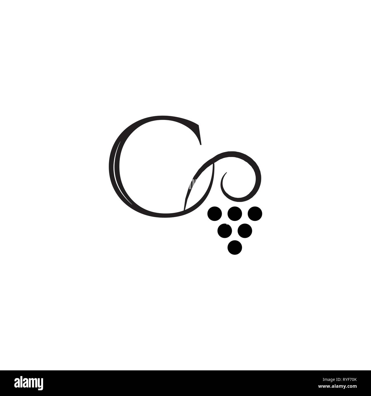 Wine vector logo. Winery emblem. Wine label design element Stock Vector