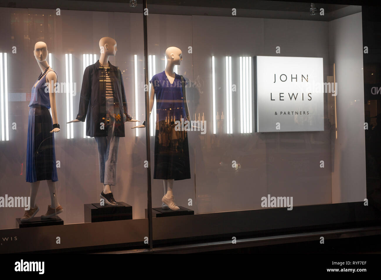 Shop window display at John Lewis in Oxford Street, London. Stock Photo