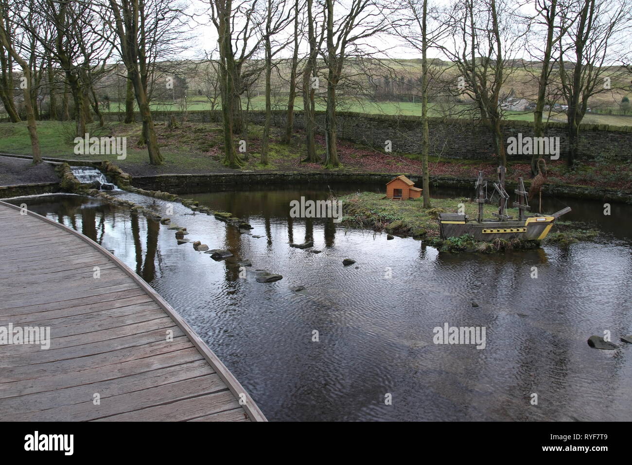 Stubbylee and Moorlands Park Bacup Stock Photo