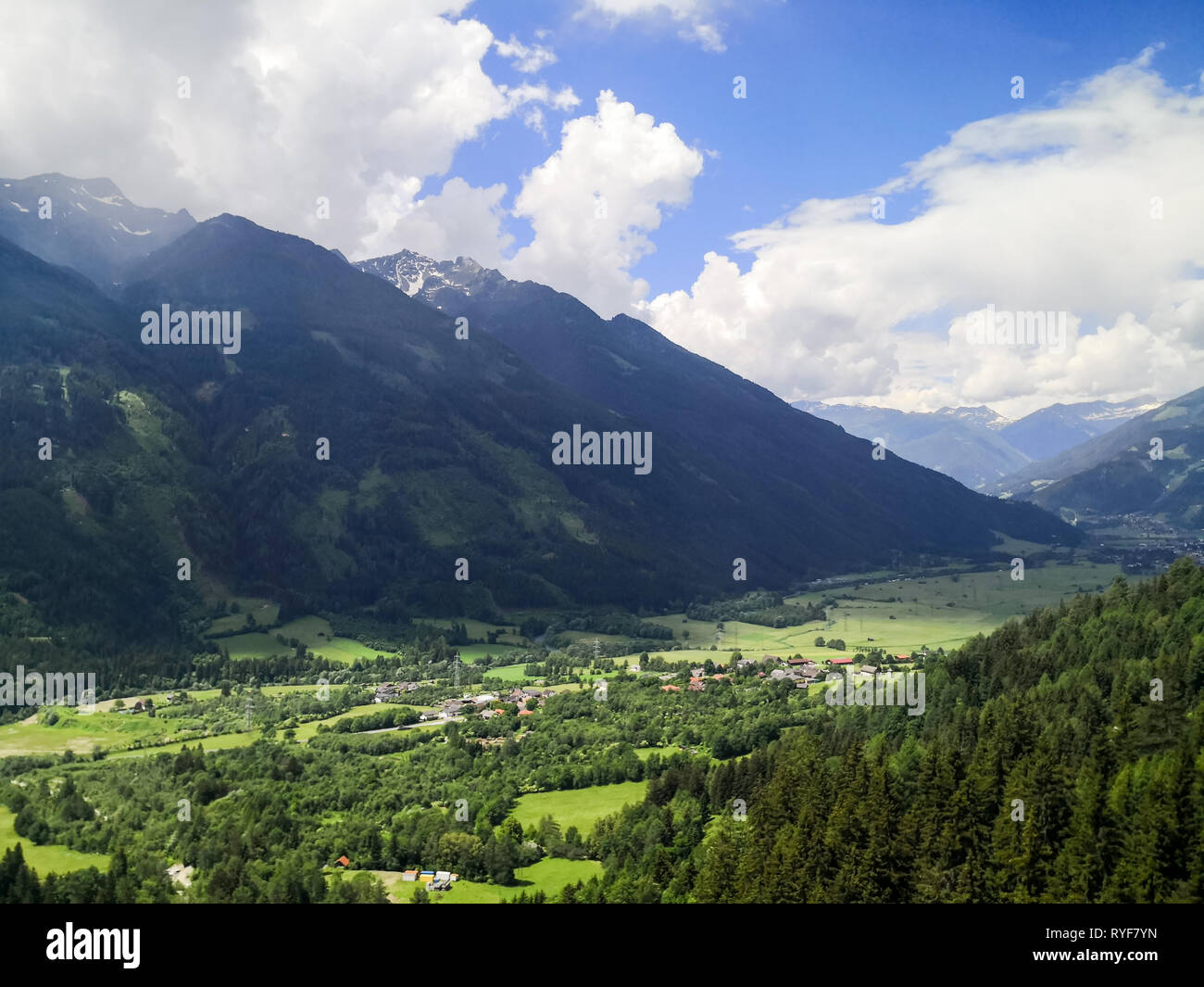 panoramic view of some houses in a valley Stock Photo - Alamy