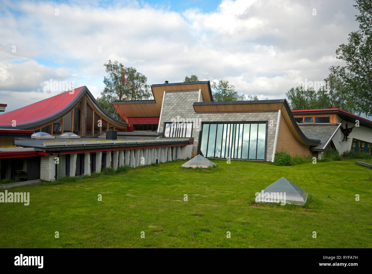 Curated visual reference: Finnmark County Modern Apartments Reference: Juhls Silver Gallery Kautokeino Finnmark County Norway Stock Photo