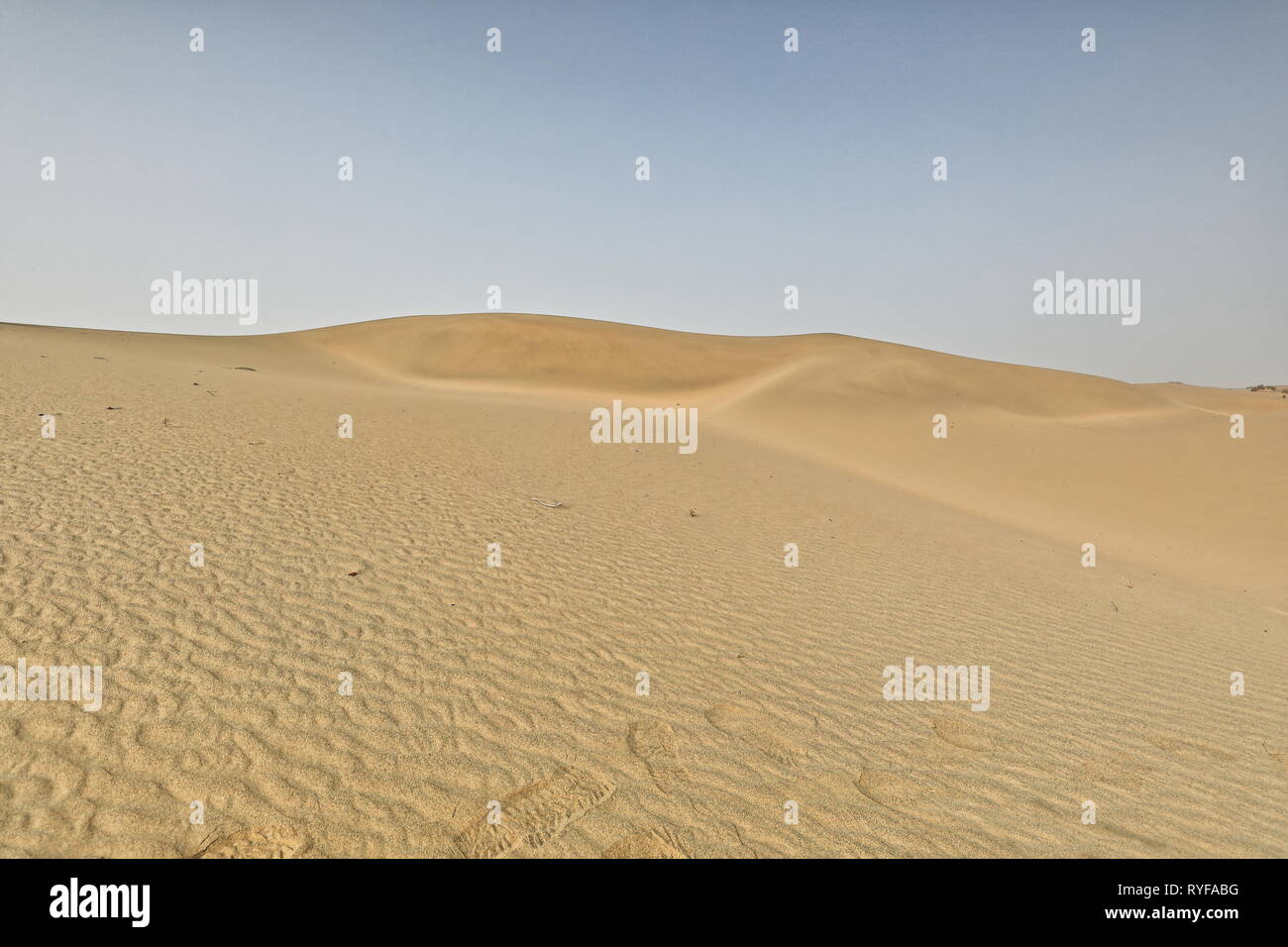 Shifting sand dunes-Takla Makan Desert. Hotan prefecture-Xinjiang Uyghur region-China-0004 Stock Photo