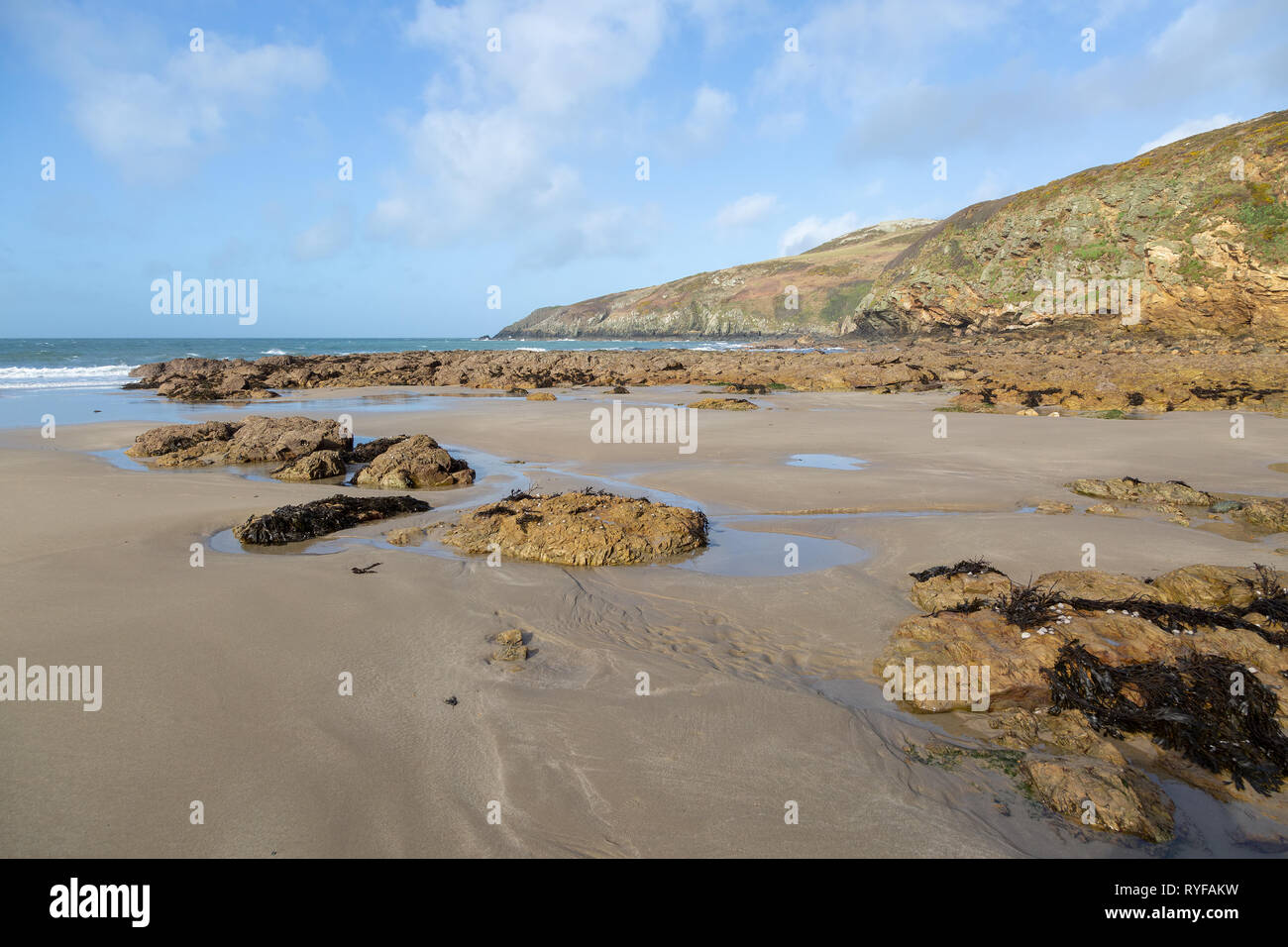 Church Bay in Anglesey North Wales UK at low tide Stock Photo