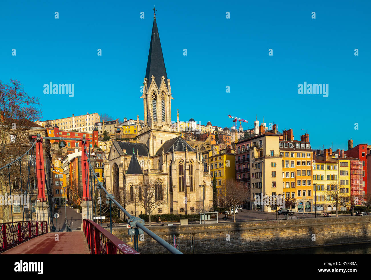 church saint georges, Lyon Stock Photo