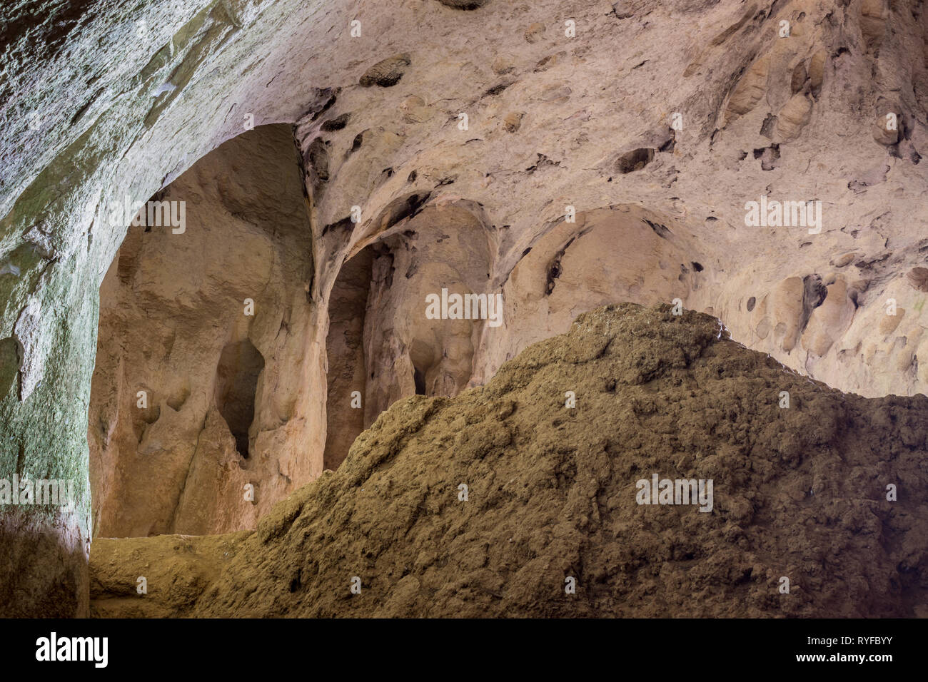 Impressive, alien shapes inside the massive cave Stock Photo