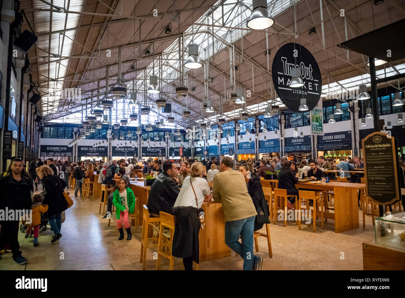 The Mercado da Ribeira food market in Lisbon, Portugal Stock Photo