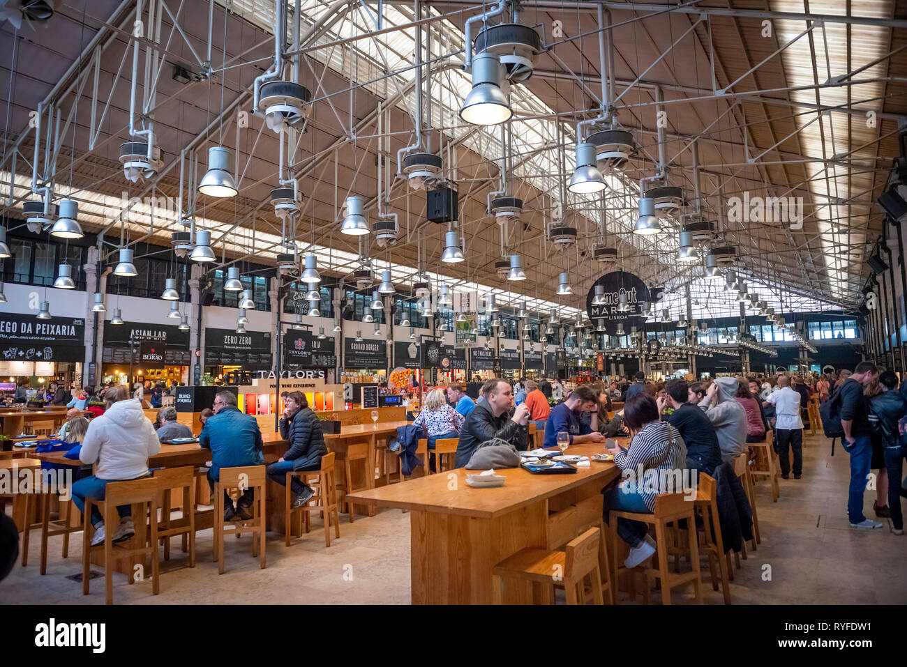 The Mercado da Ribeira food market in Lisbon, Portugal Stock Photo