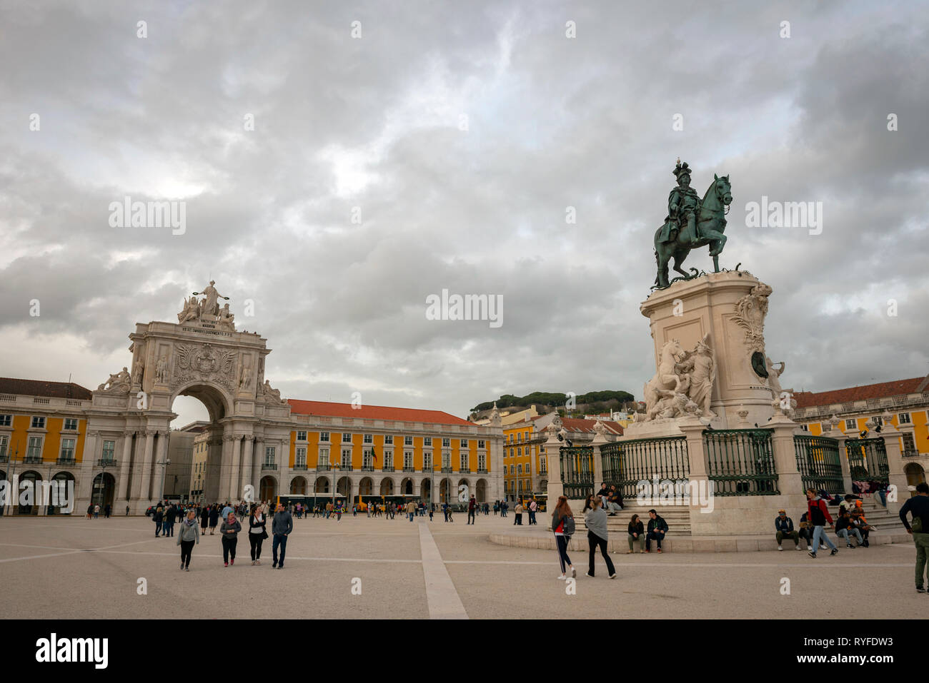Praça do Comércio (Commerce Square) in Lisbon, Portugal Stock Photo